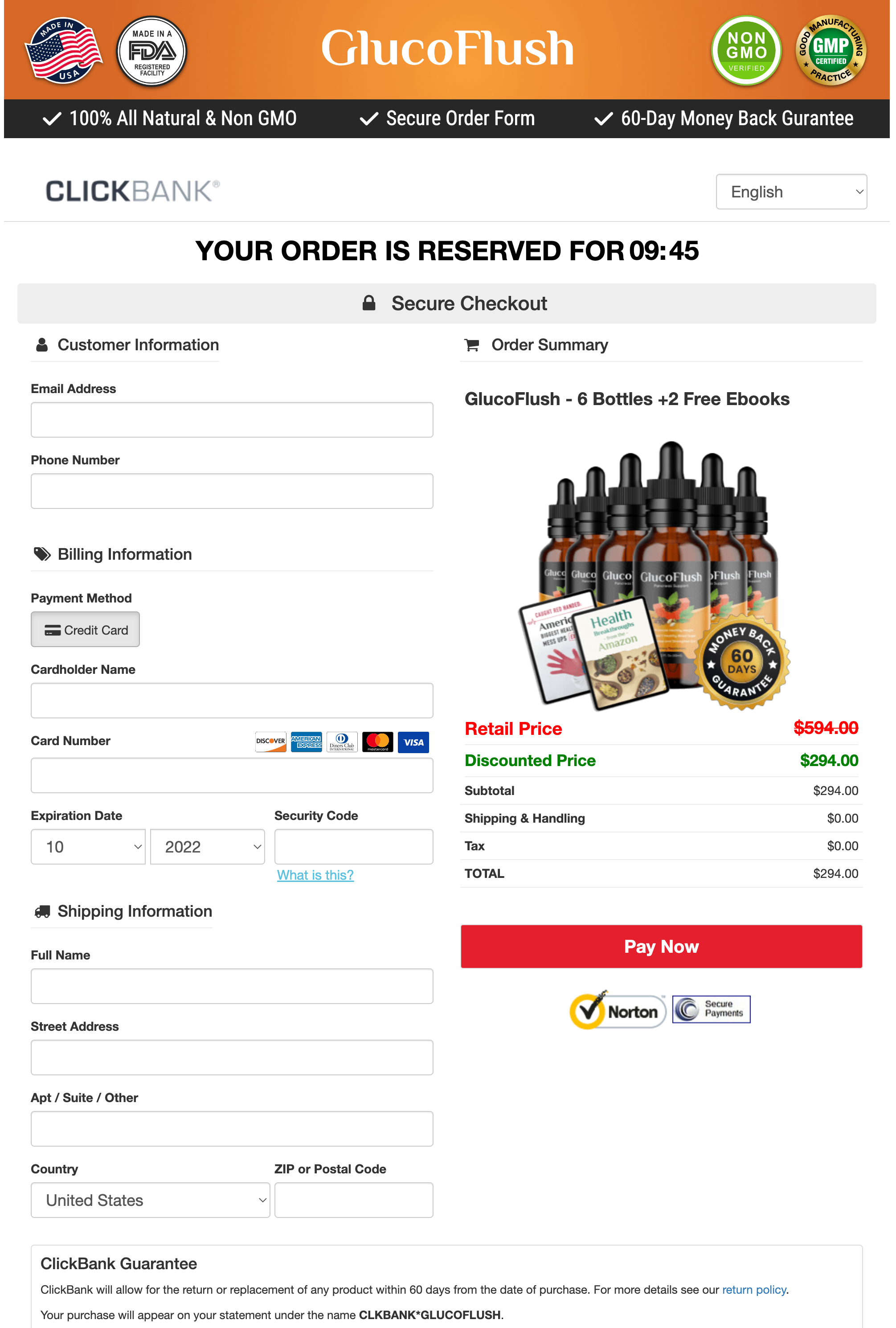 GlucoFlush - Order Page